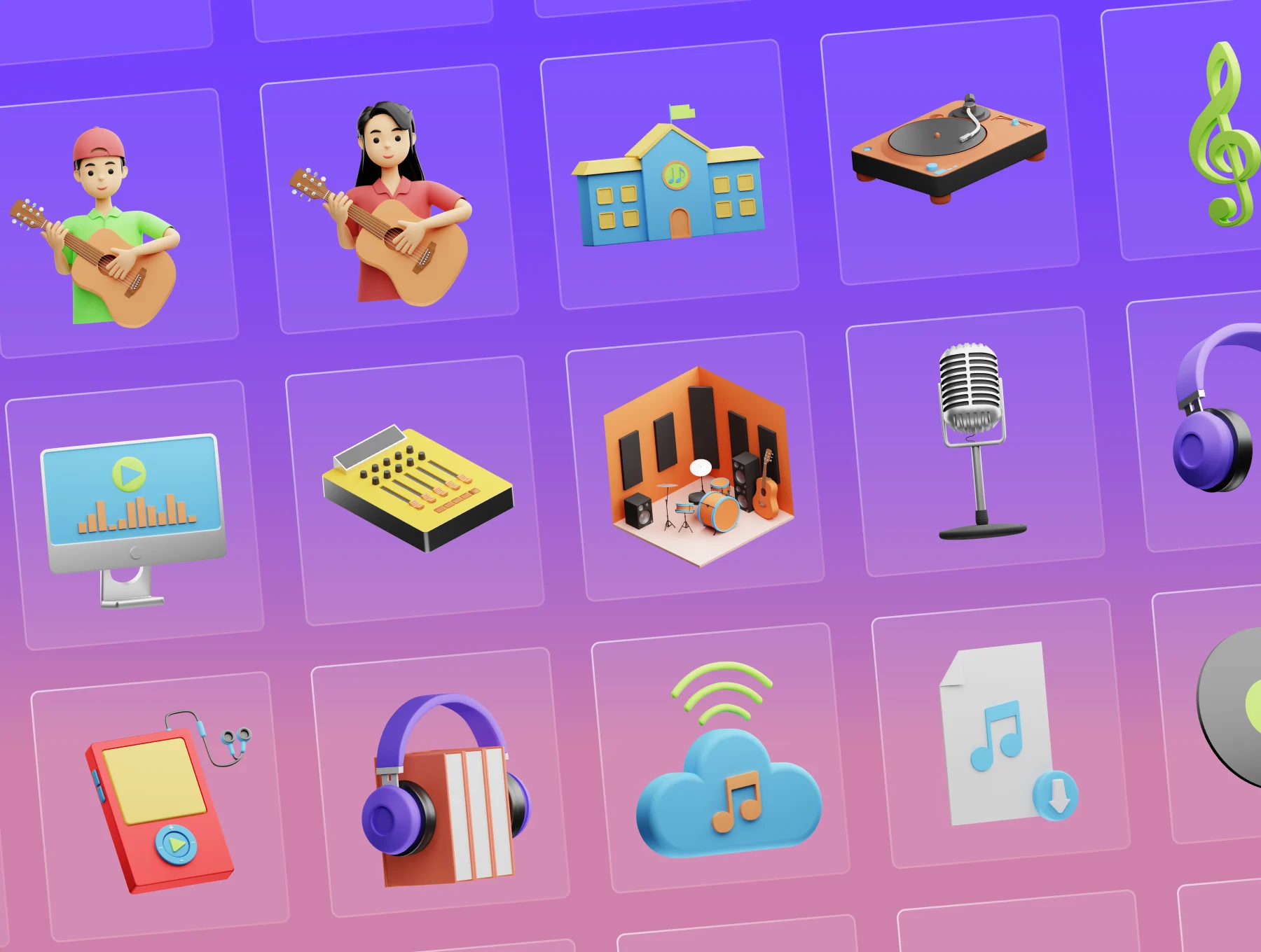 30 3D Musical Elements Icons 6