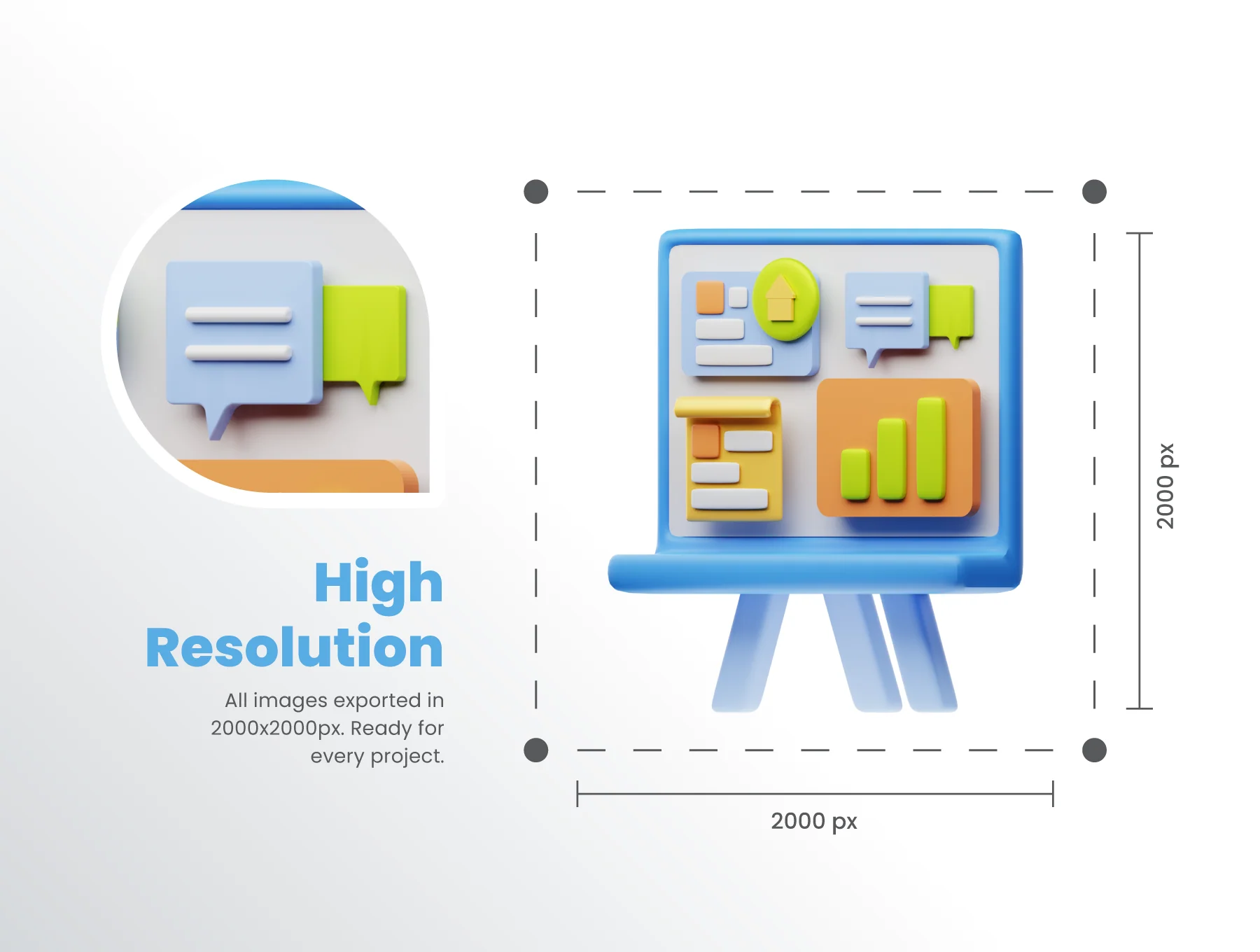 30 3D Presentation Icon Set 4