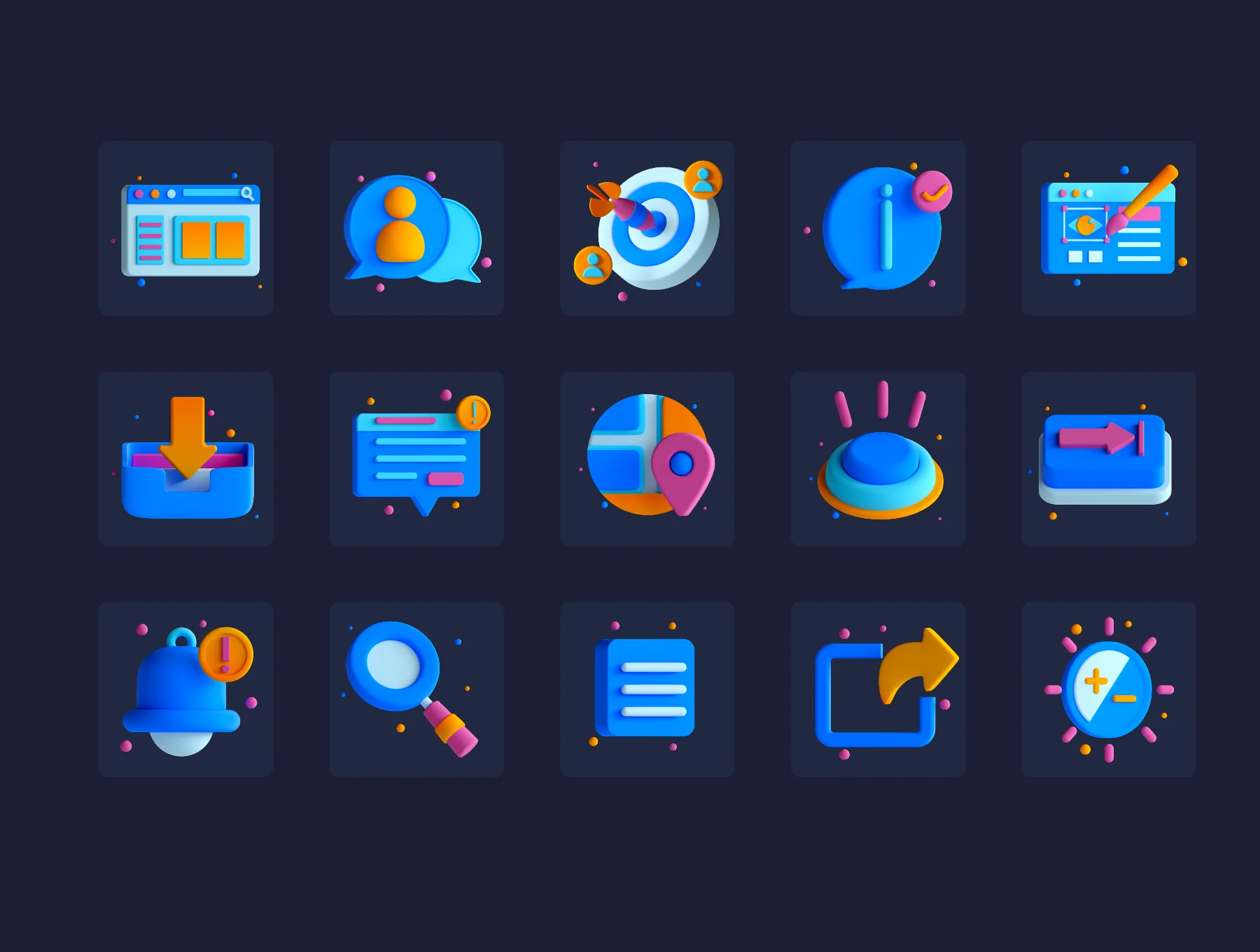 30 3D User Interface Icon Set 5