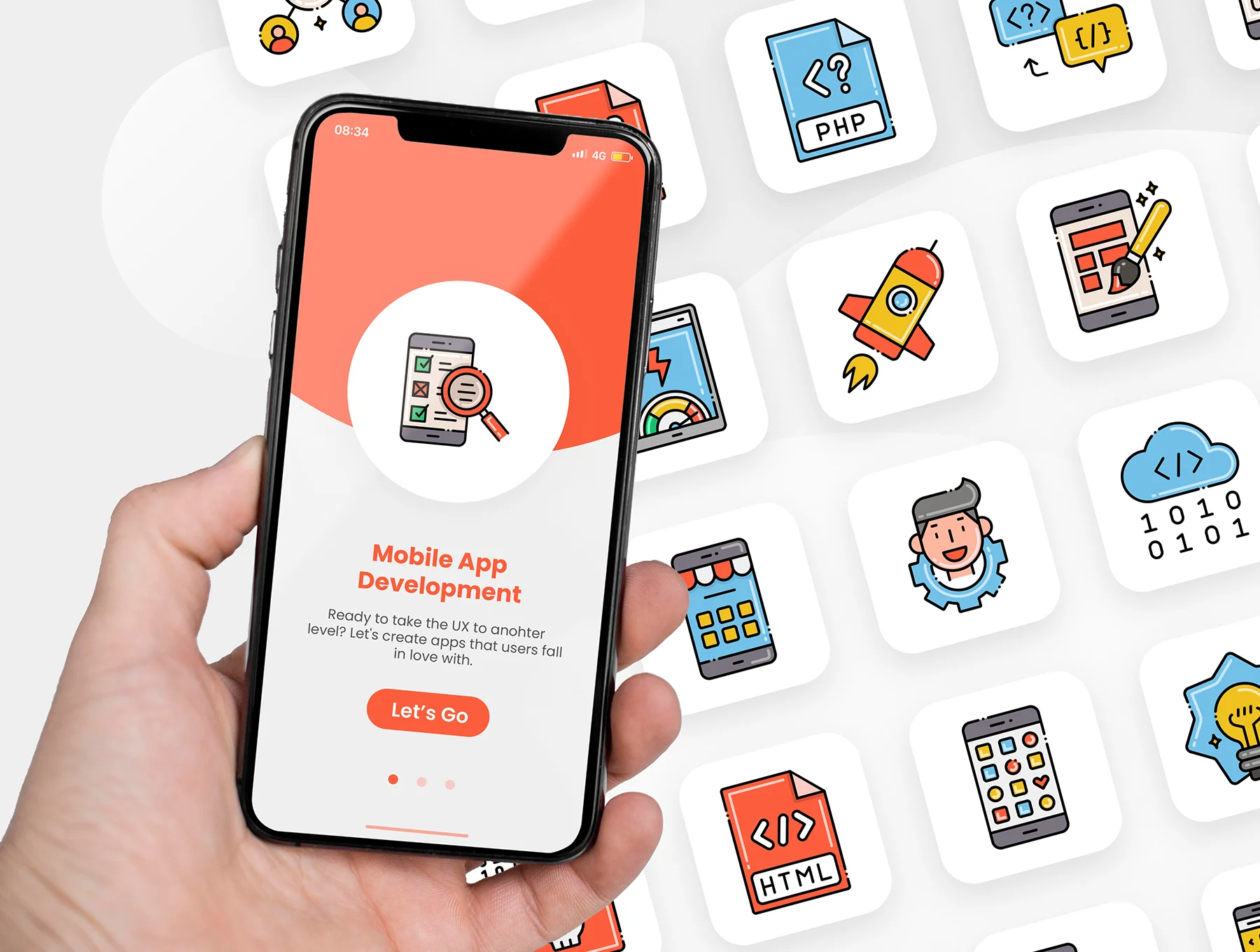 30 Animated Mobile Application Development Icons 3