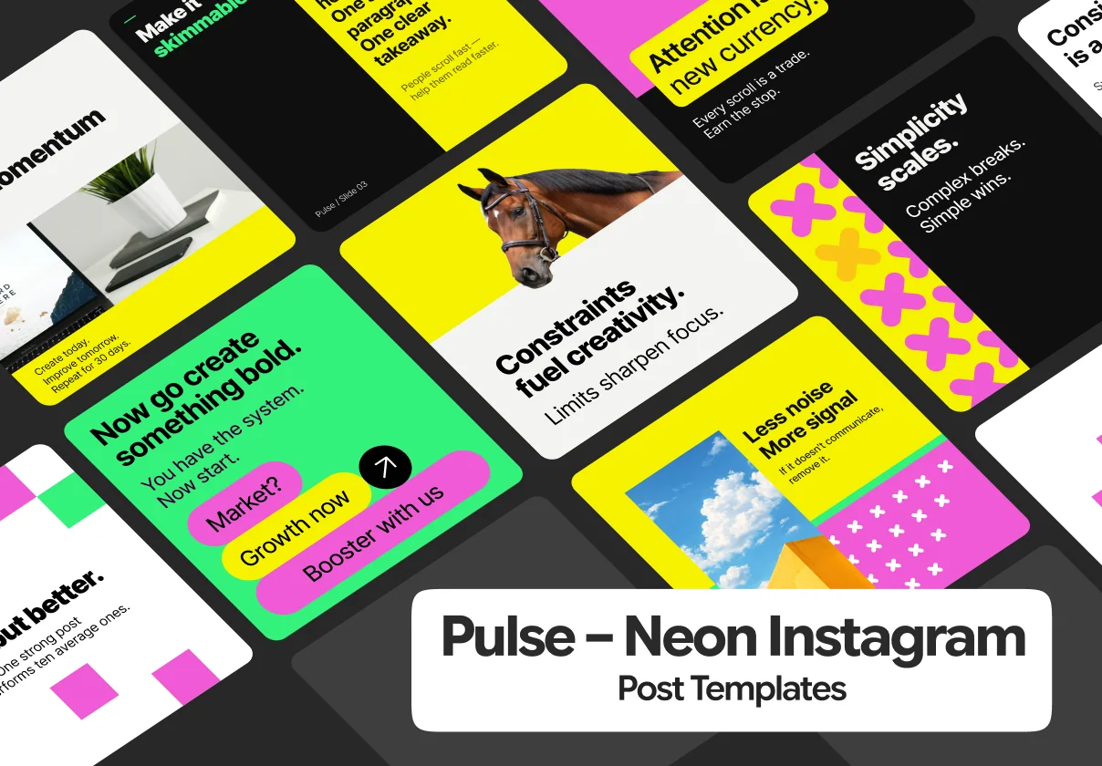Pulse - 30 Neon Instagram Templates