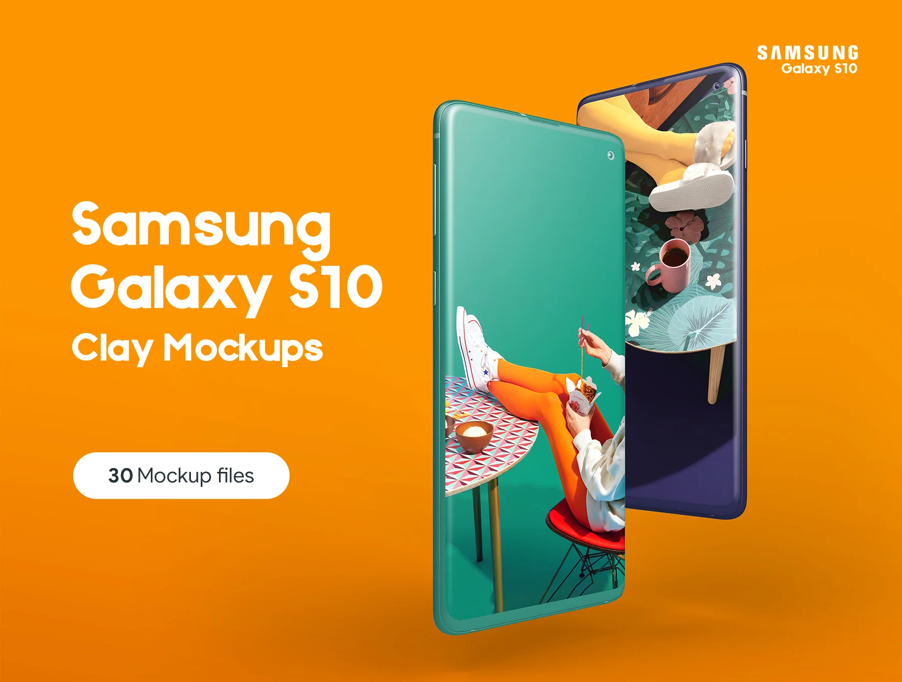 30 Samsung Galaxy S10 Clay Mockup
