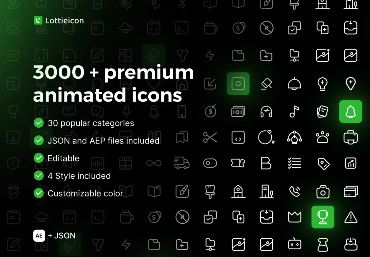 3000 + premium animated icons