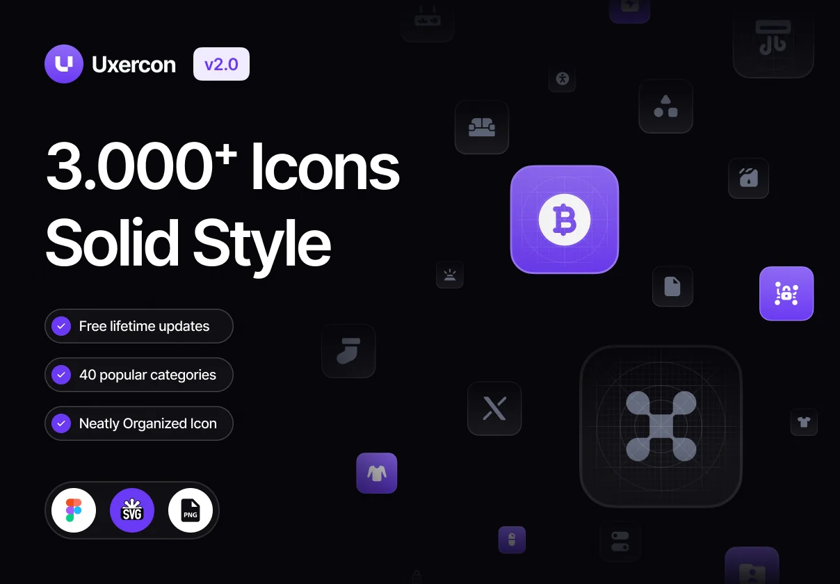 3000+ Solid Icon Styles | Uxercon Icon Library v2.0