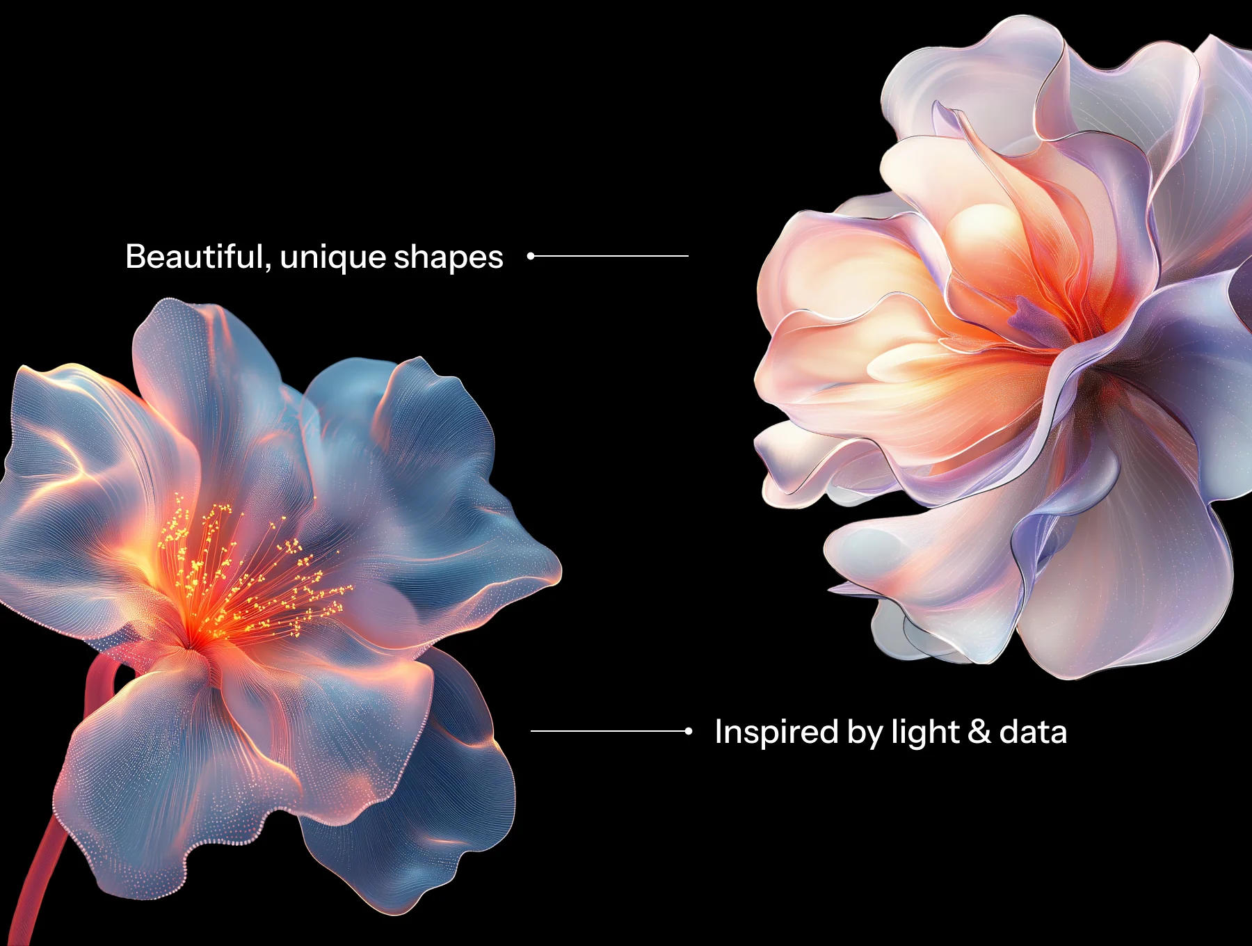 32 AI-Generated Abstract Flower Renders – PNG & PSD Pack (Customizable Colors) 2