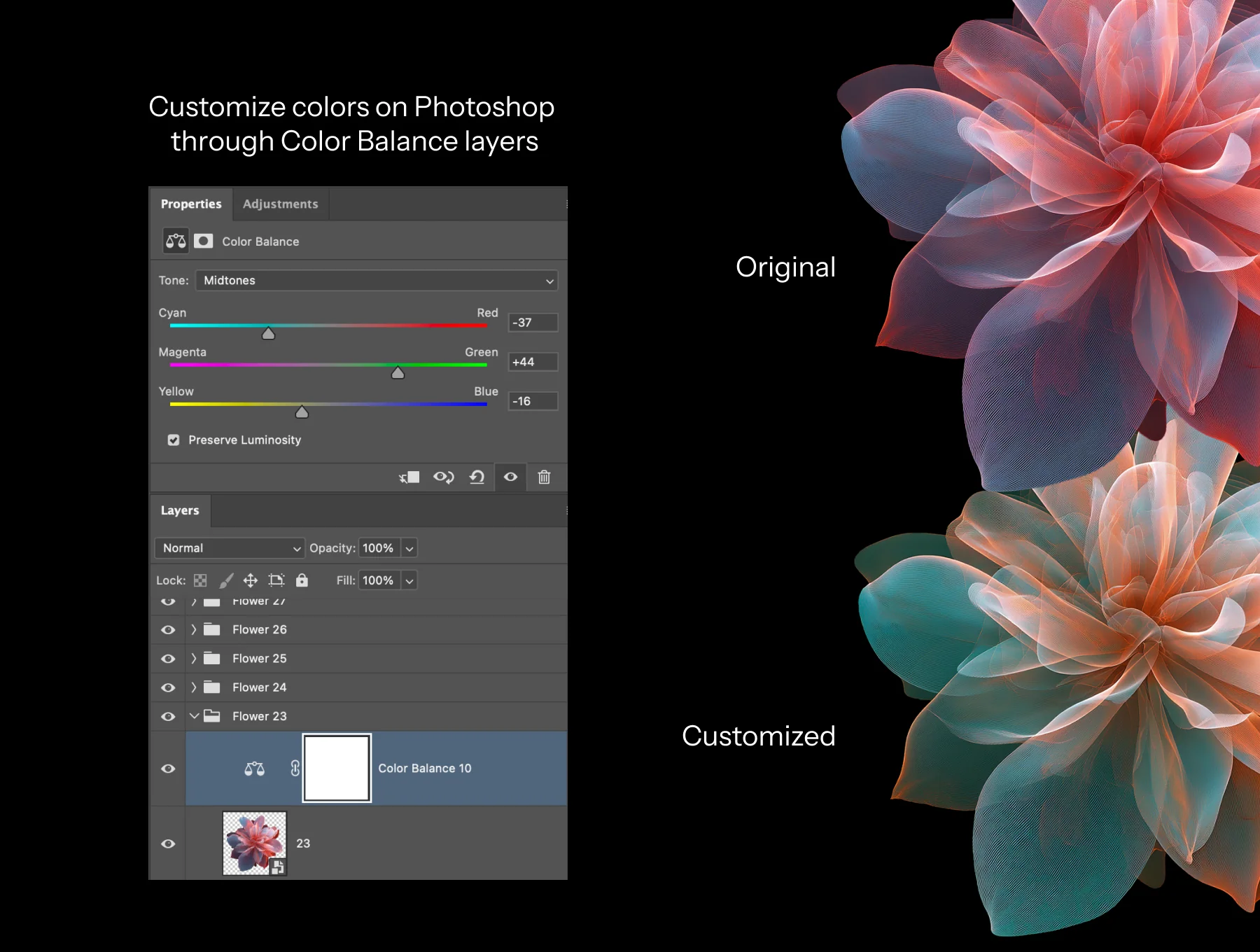 32 AI-Generated Abstract Flower Renders – PNG & PSD Pack (Customizable Colors) 6