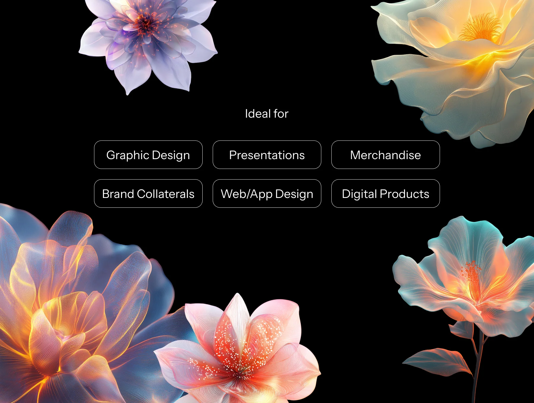 32 AI-Generated Abstract Flower Renders – PNG & PSD Pack (Customizable Colors) 7