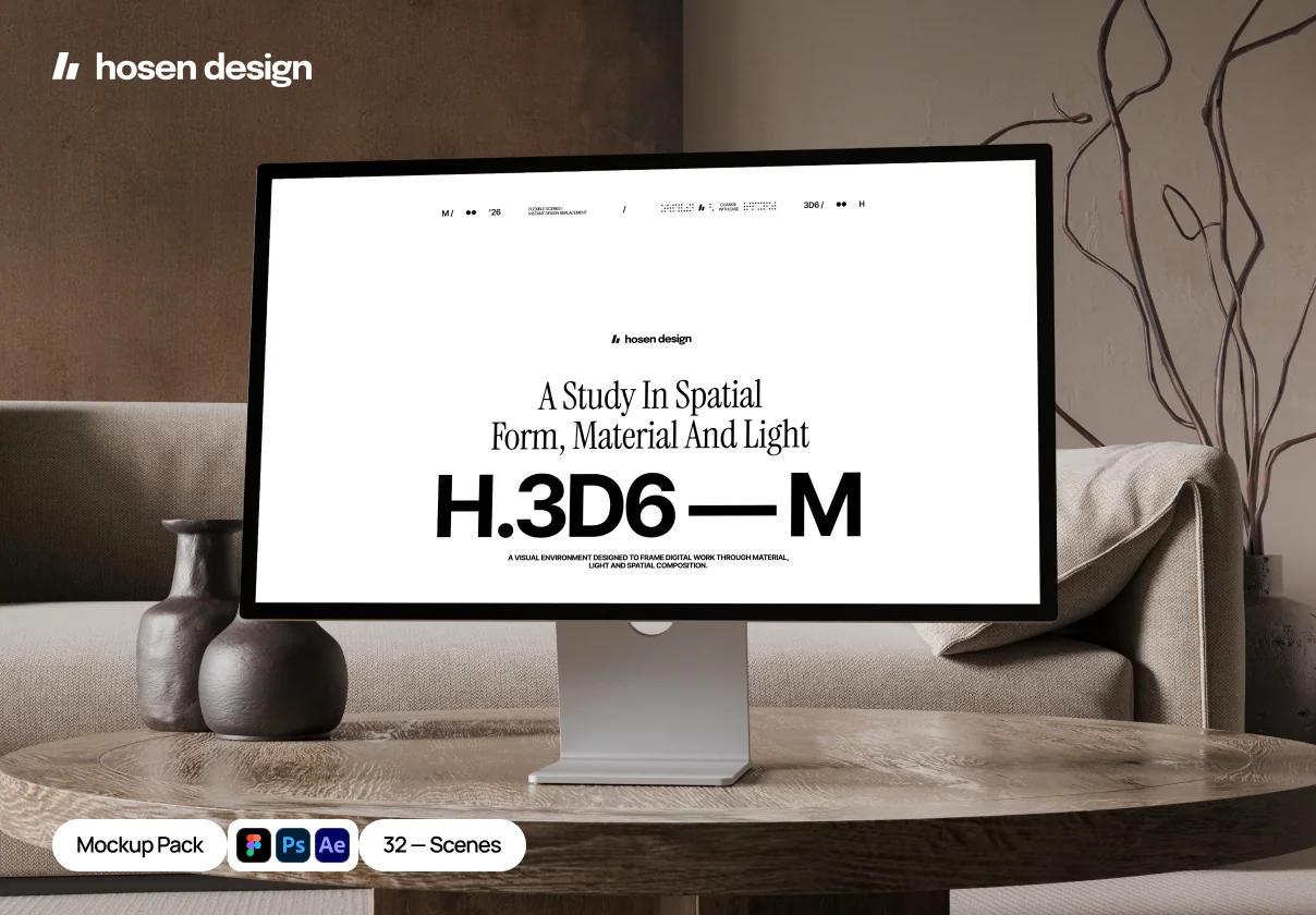 32 Device Mockups — Warm Interior (PSD, FIG & AE)