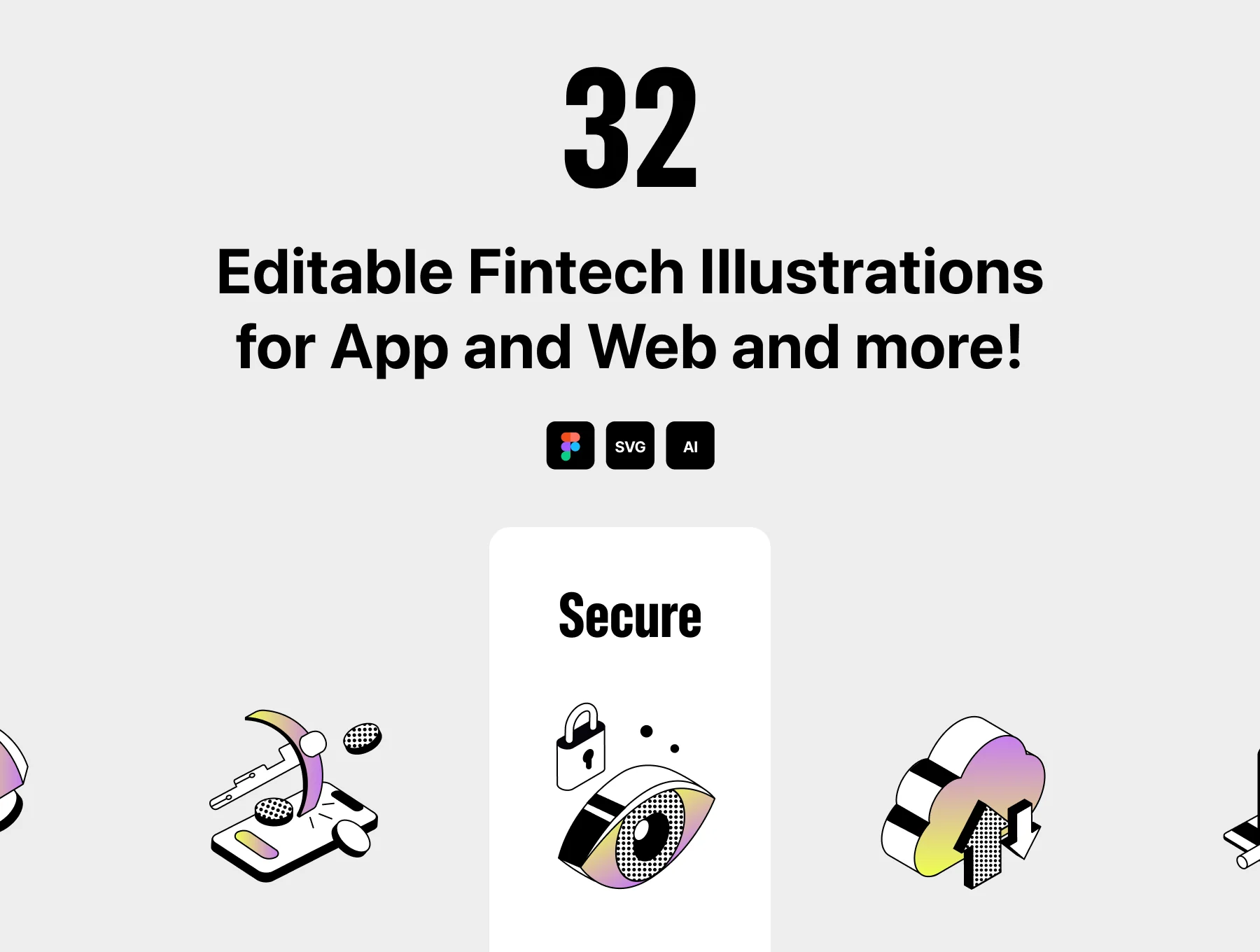 32 Editable Fintech Illustrations