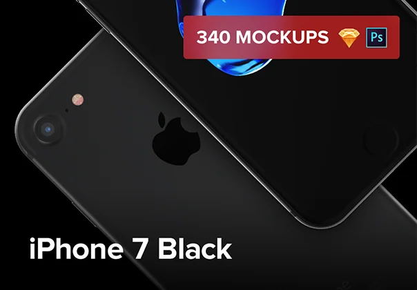 340 iPhone 7 Black Mockups