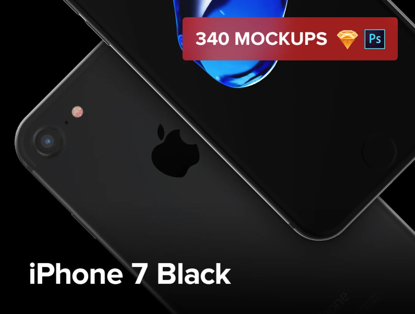 340 iPhone 7 Black Mockups