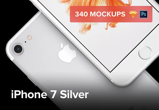 340 iPhone 7 Silver Mockups