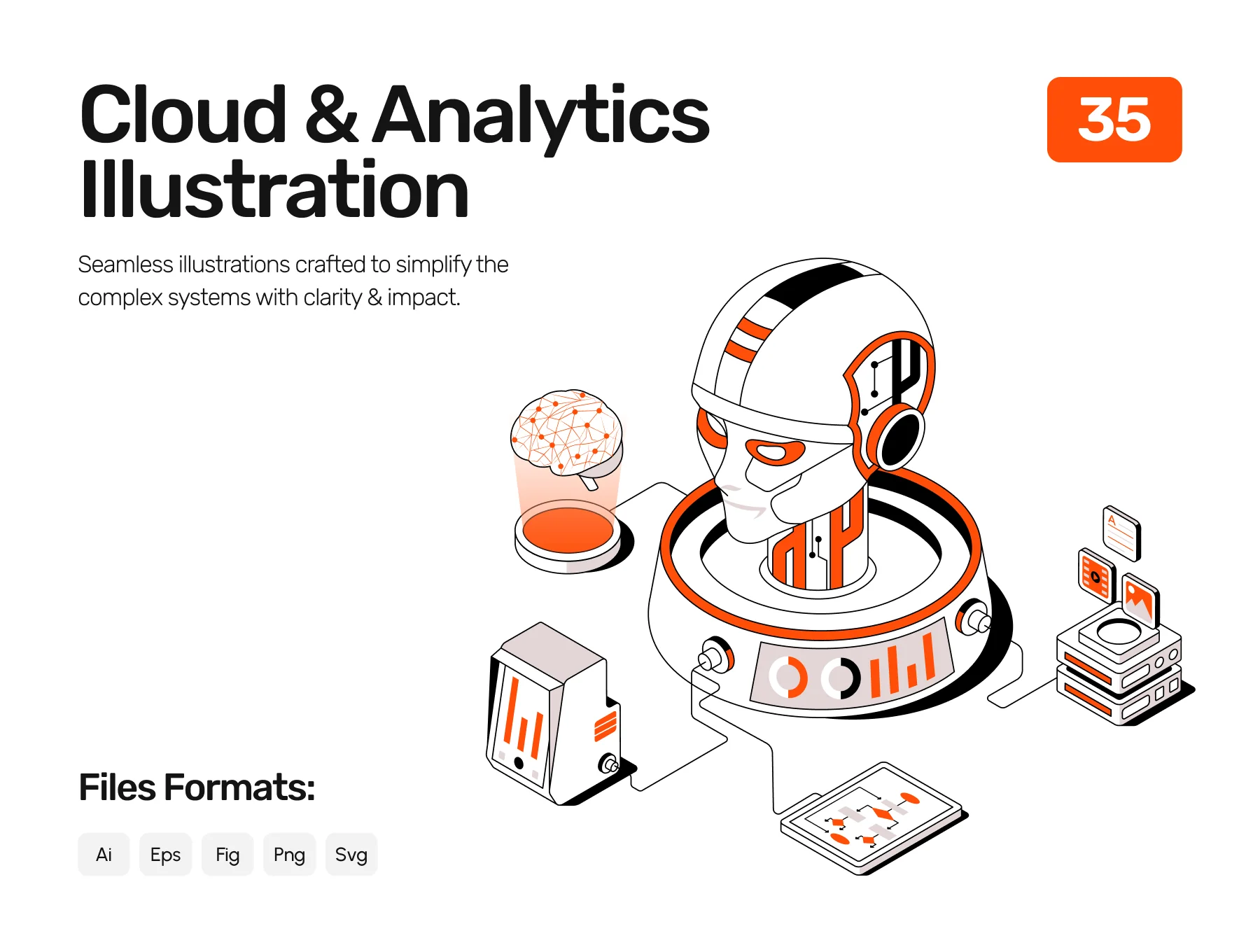 35 Cloud and Analytics Isometric Illustration