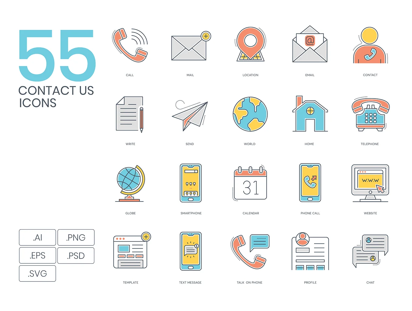 300+ Startup Icon Pack | Color Line Series 2