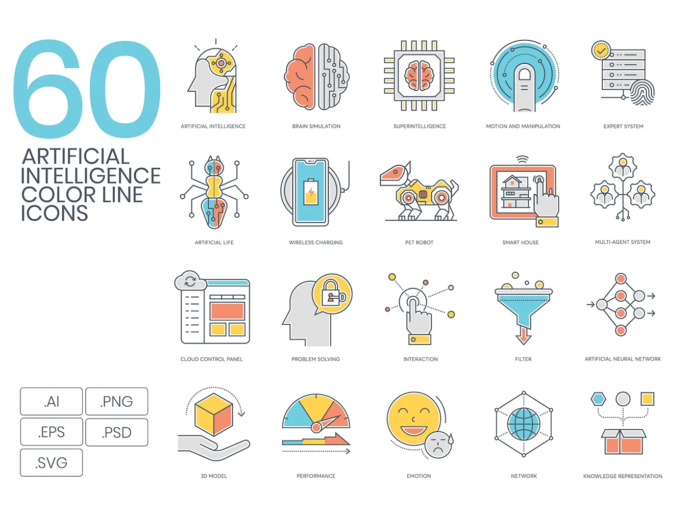 300+ Startup Icon Pack | Color Line Series 3