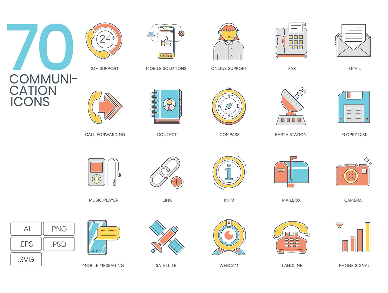 300+ Startup Icon Pack | Color Line Series 4