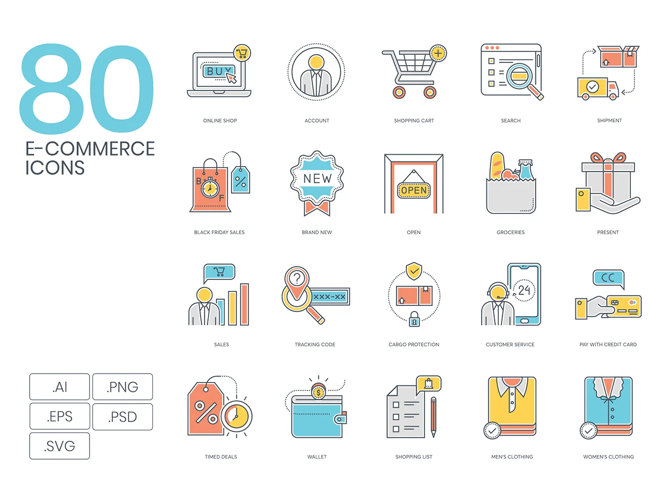 300+ Startup Icon Pack | Color Line Series 5