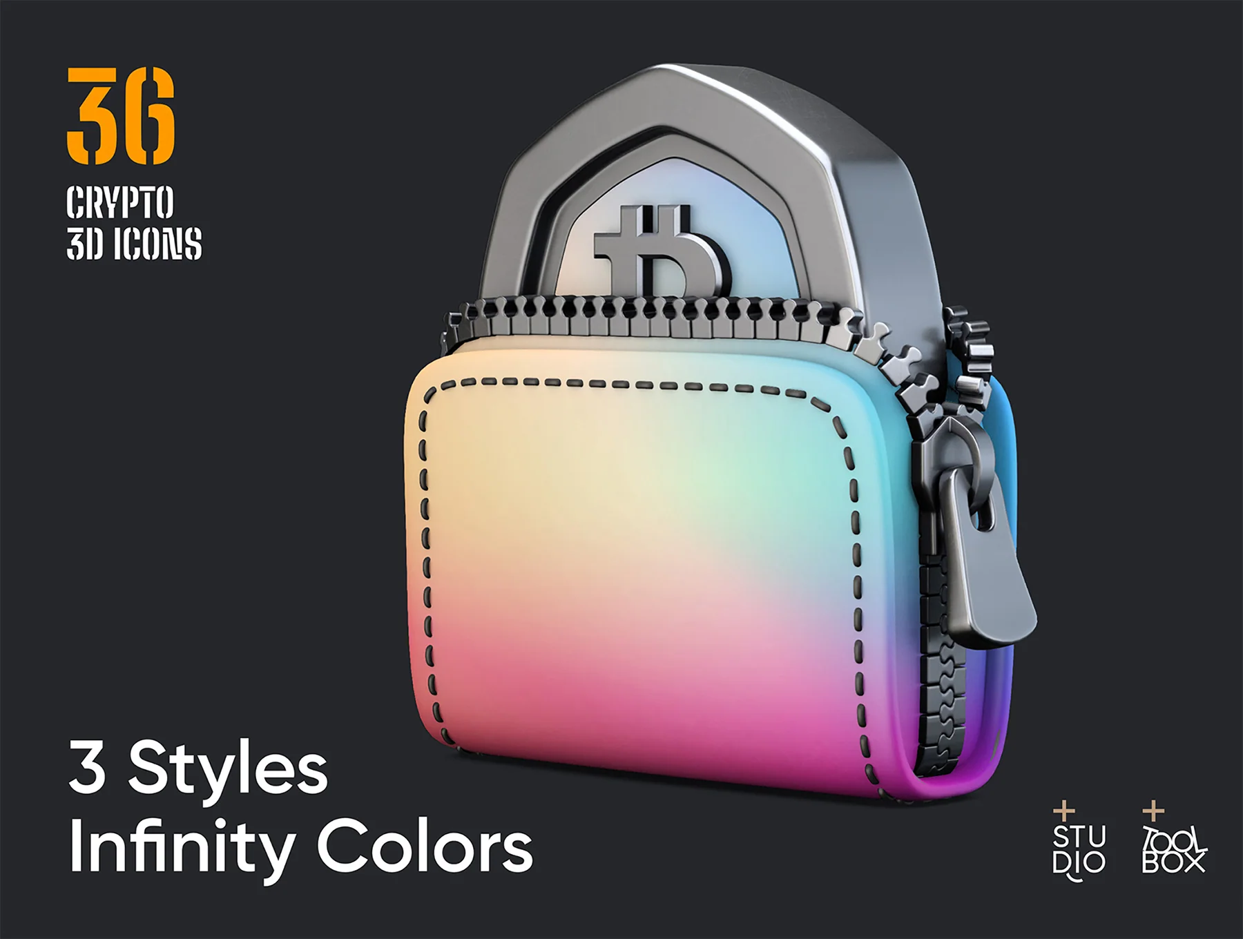 36 Crypto 3D icons 3