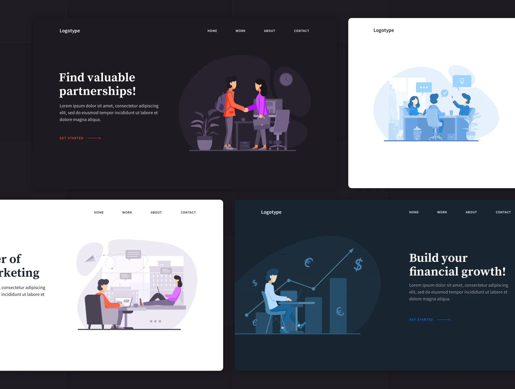 Team Work & Finance Illustrations 2