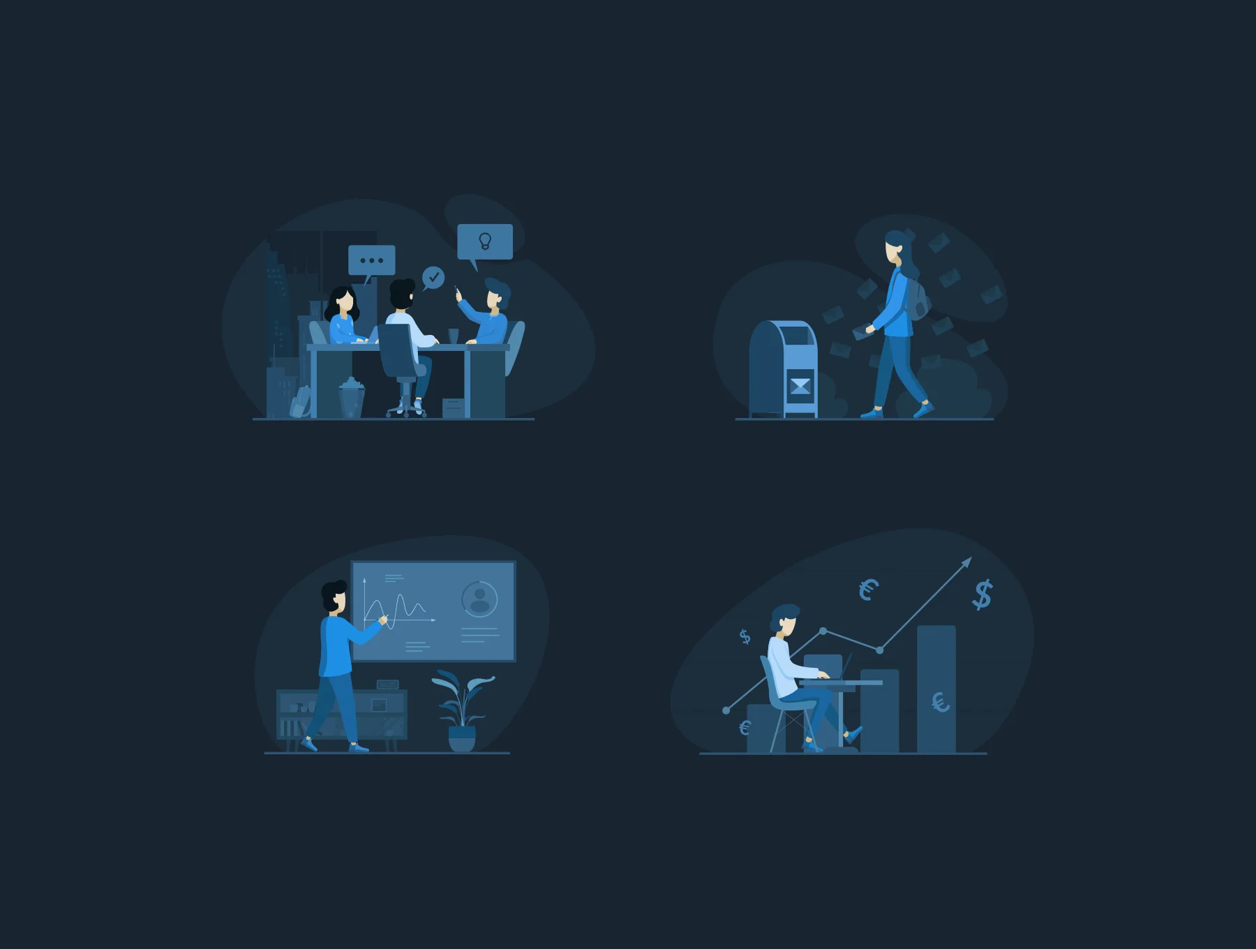 Team Work & Finance Illustrations 4