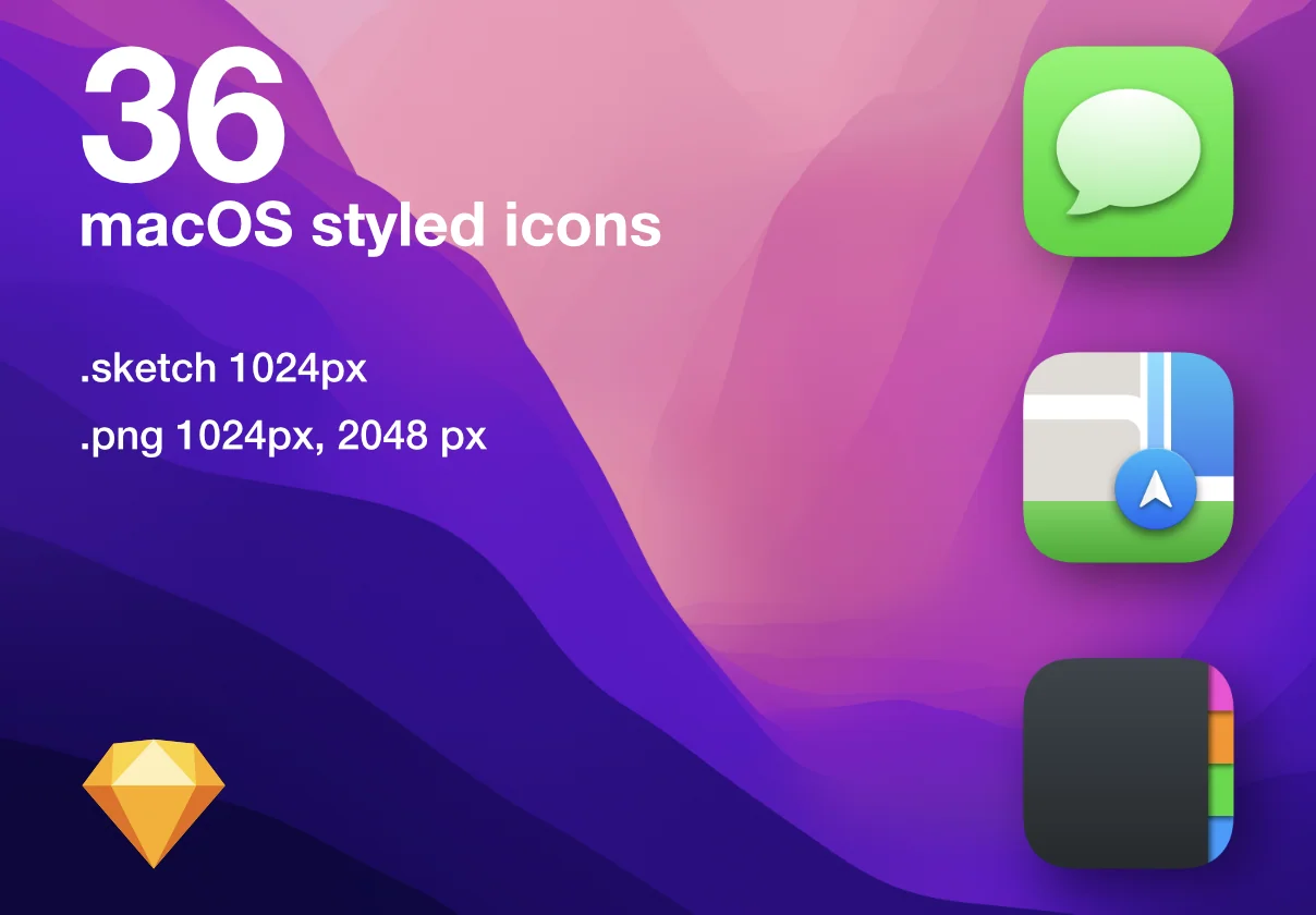 36 macOS styled icons