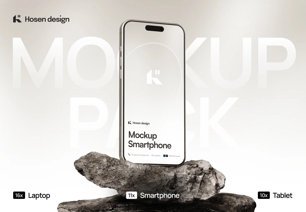 37 Device Mockups — Stone Scene Pack (PSD & FIG)