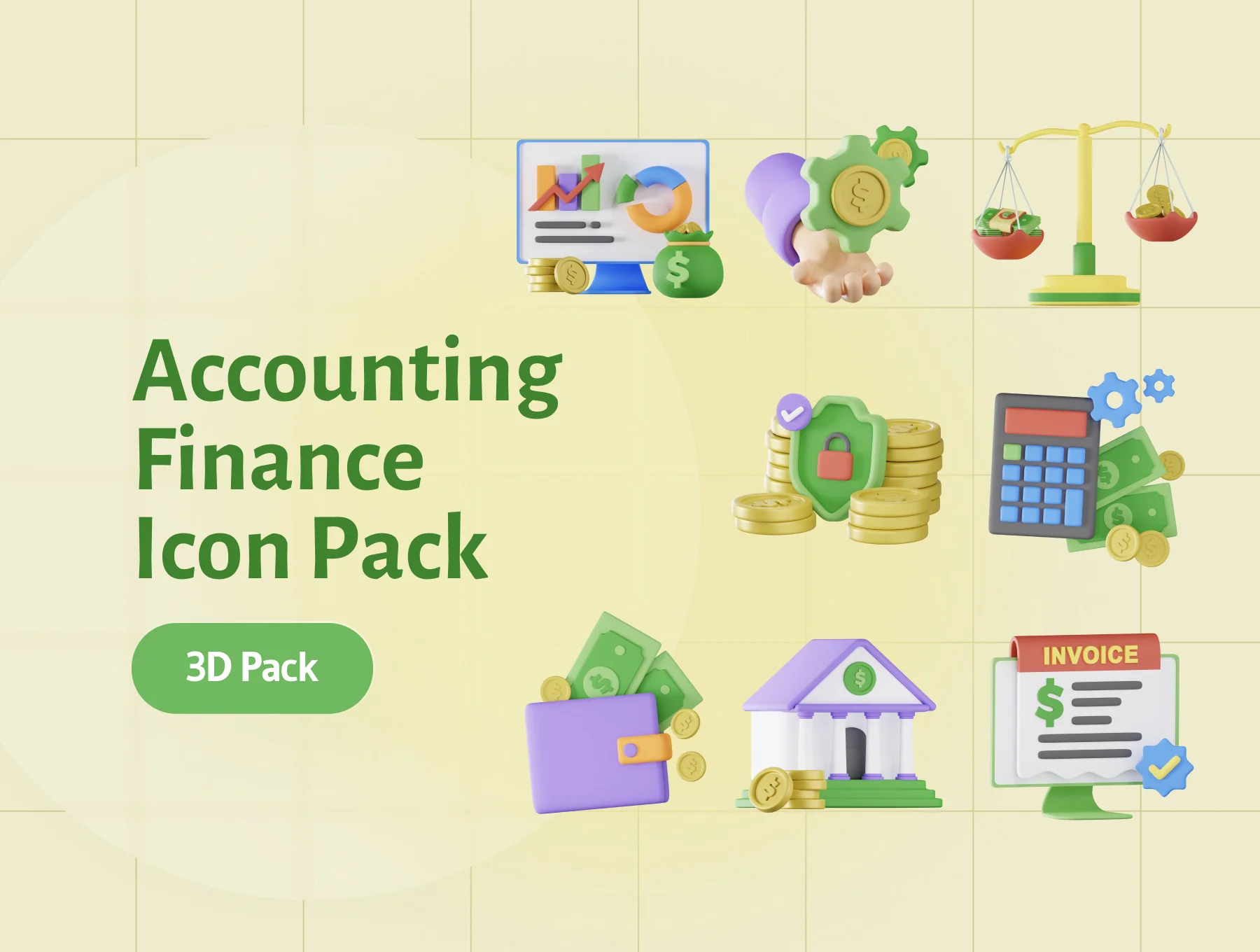 3D Accounting Finance Icon Pack 7