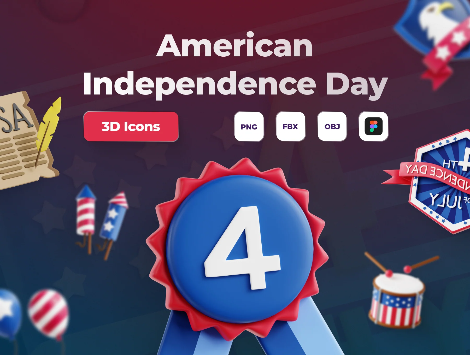 3D American Independence Day