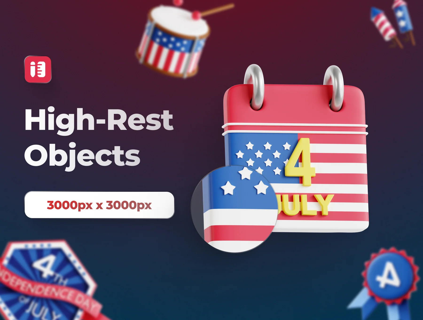 3D American Independence Day 3