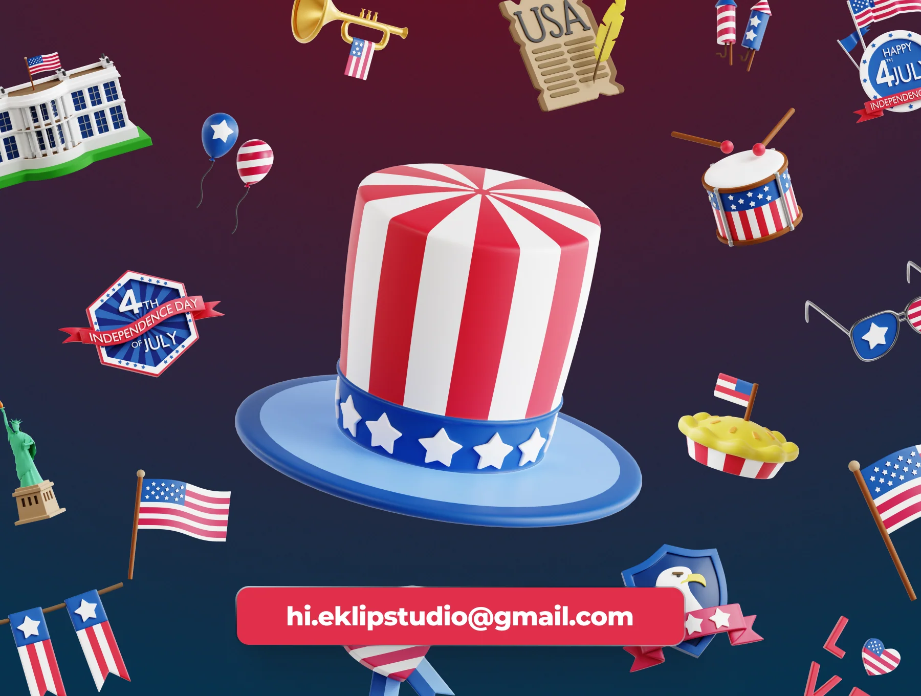 3D American Independence Day 8