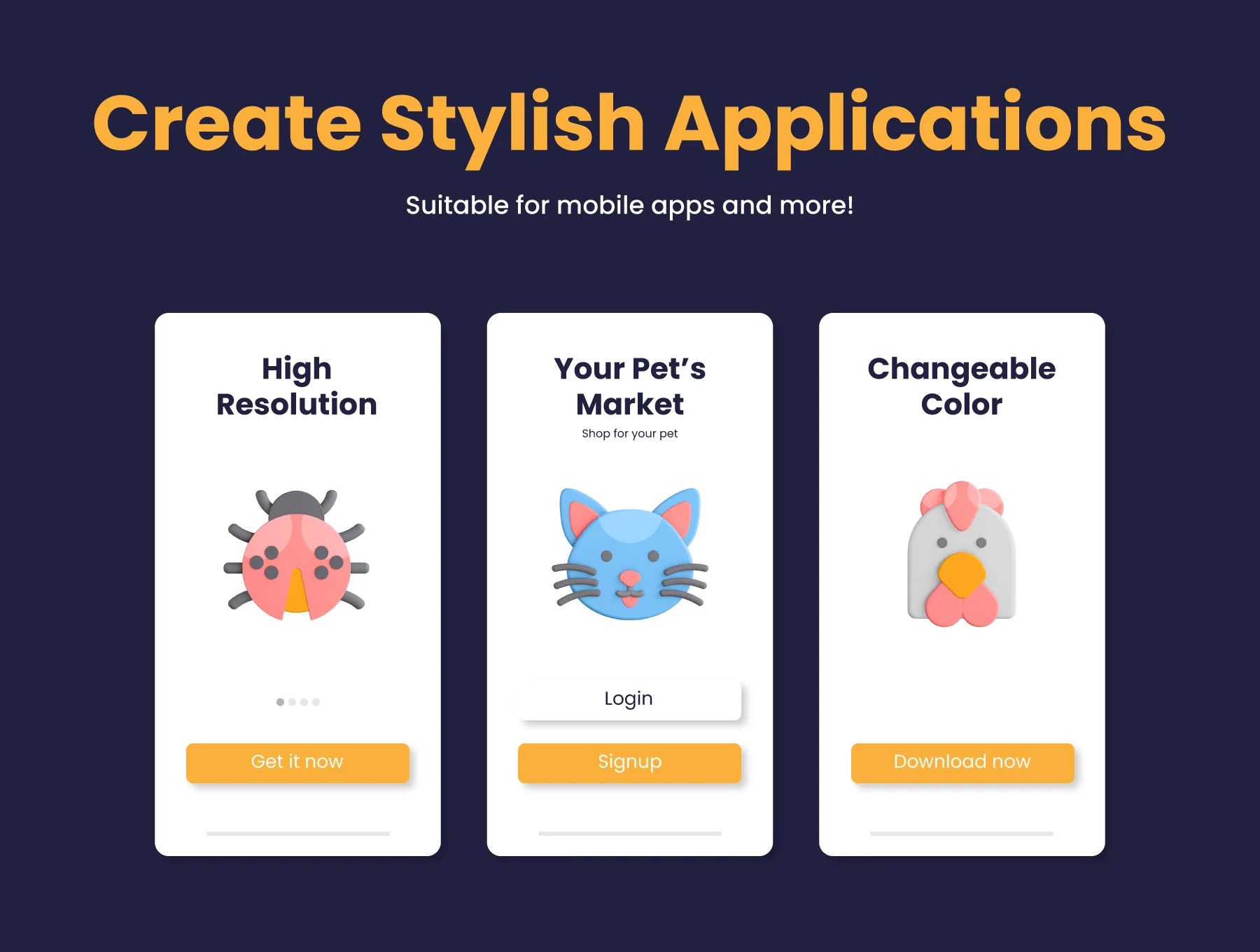 3D Animal Icons 5