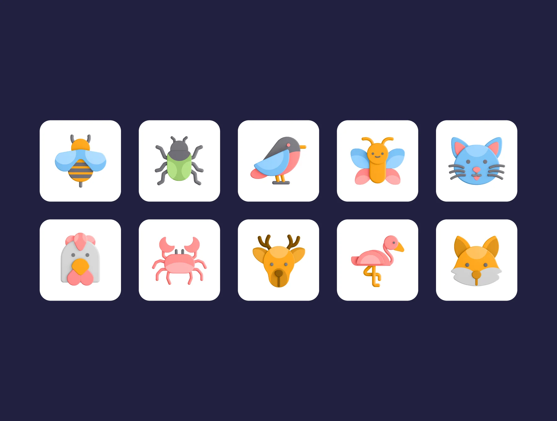 3D Animal Icons 7