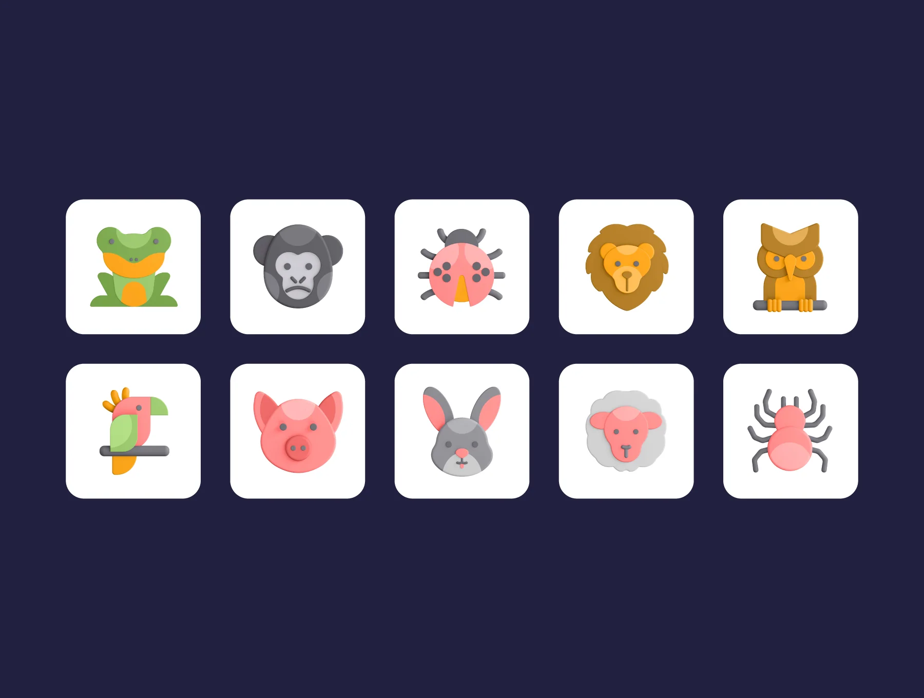 3D Animal Icons 8