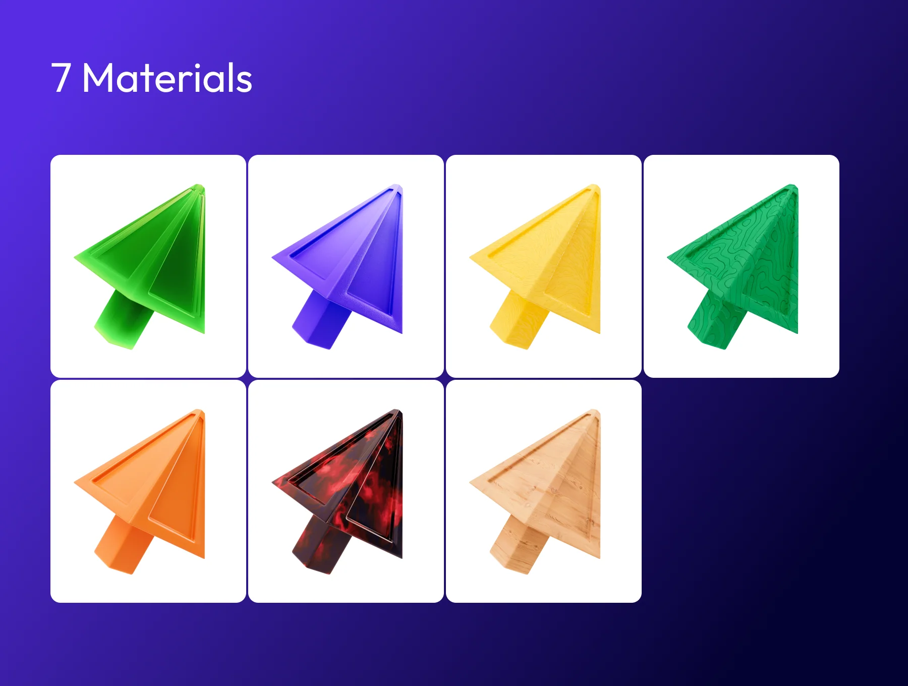 3D arrows, 4 shapes, 7 materials, PNG, Figma, C4D, OBJ 4