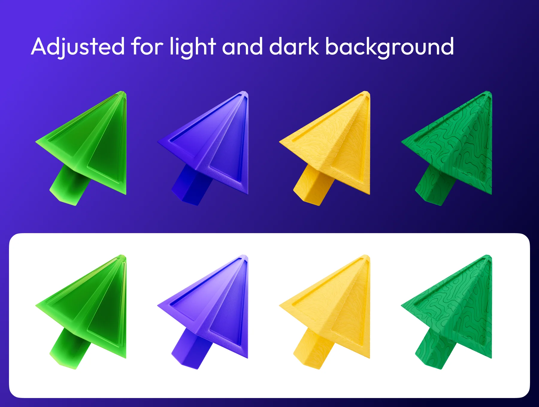 3D arrows, 4 shapes, 7 materials, PNG, Figma, C4D, OBJ 7