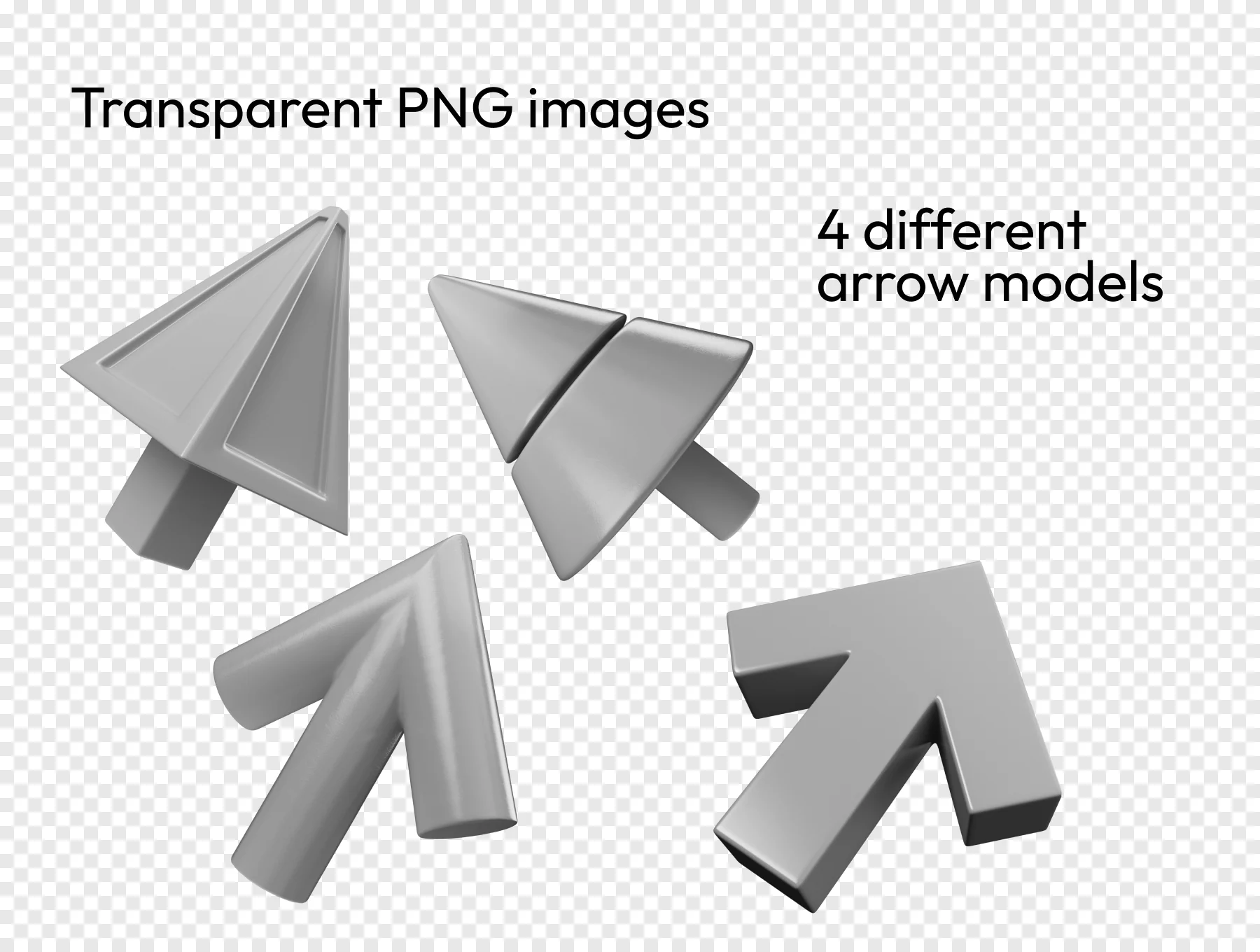 3D arrows, 4 shapes, 7 materials, PNG, Figma, C4D, OBJ 8