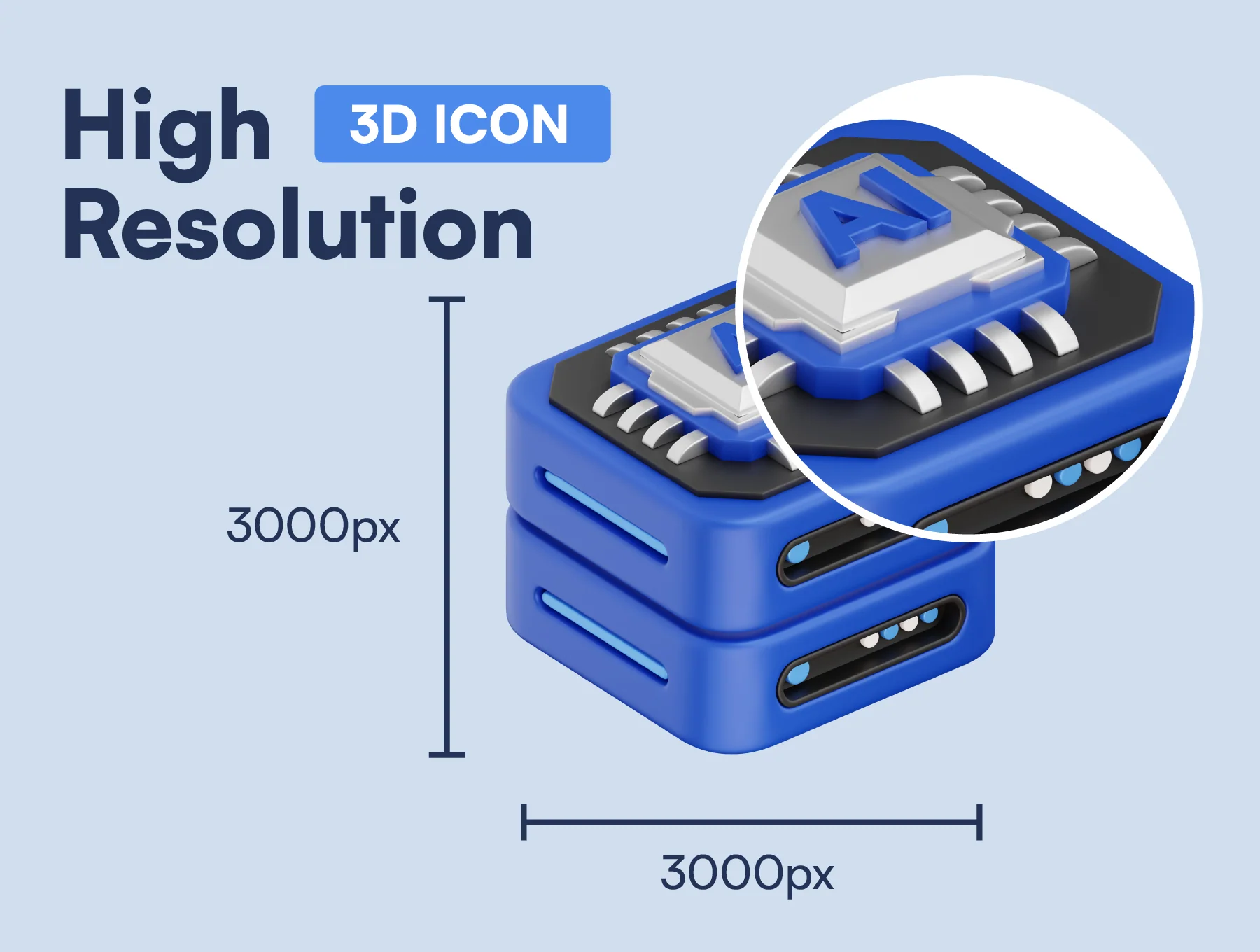 3D Artificial Intelligence Icon Set 2