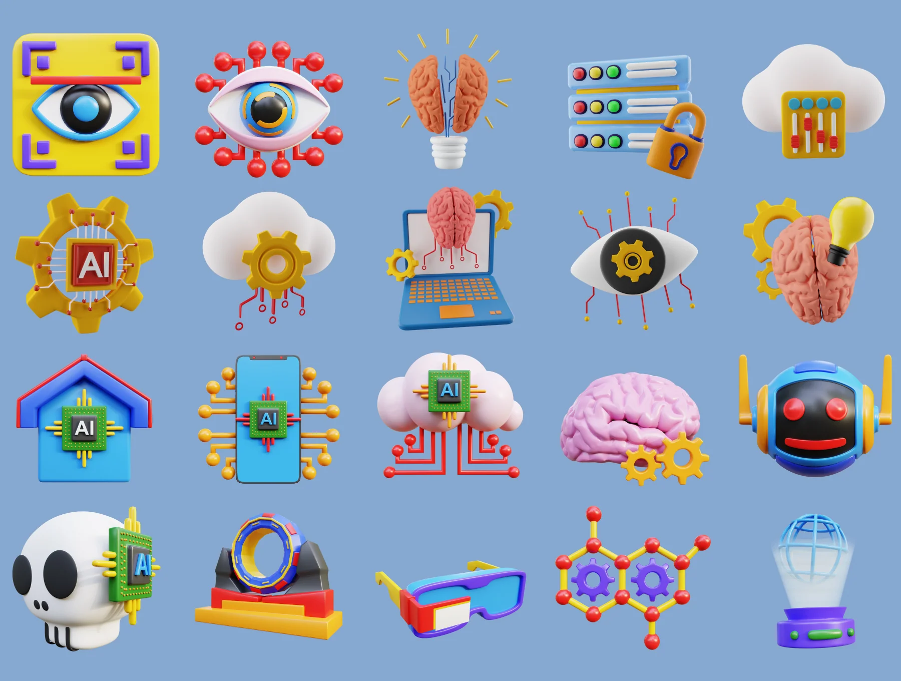 3D Artificial Intelligence Icon 6