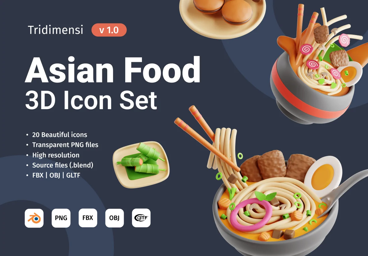 3D Asian Food