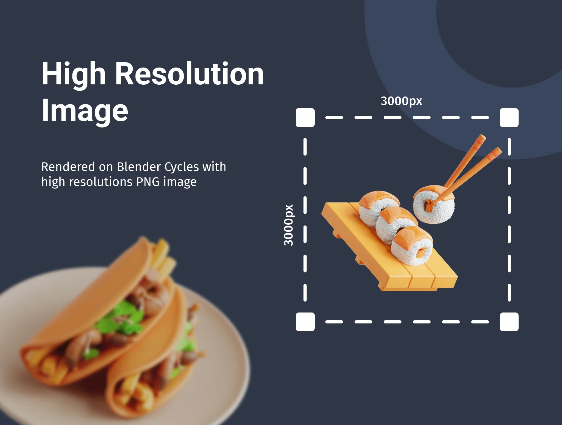 3D Asian Food 3