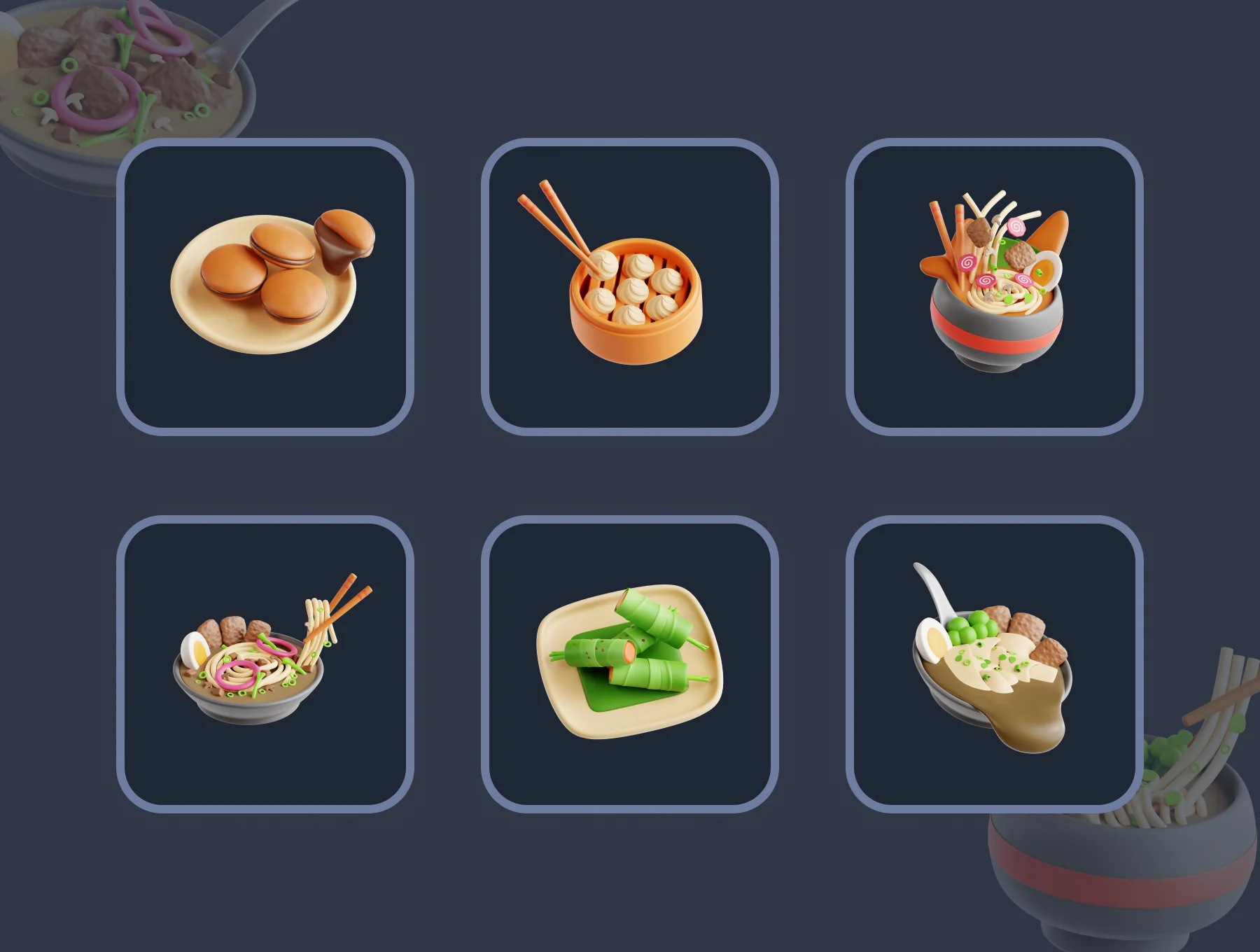 3D Asian Food 7