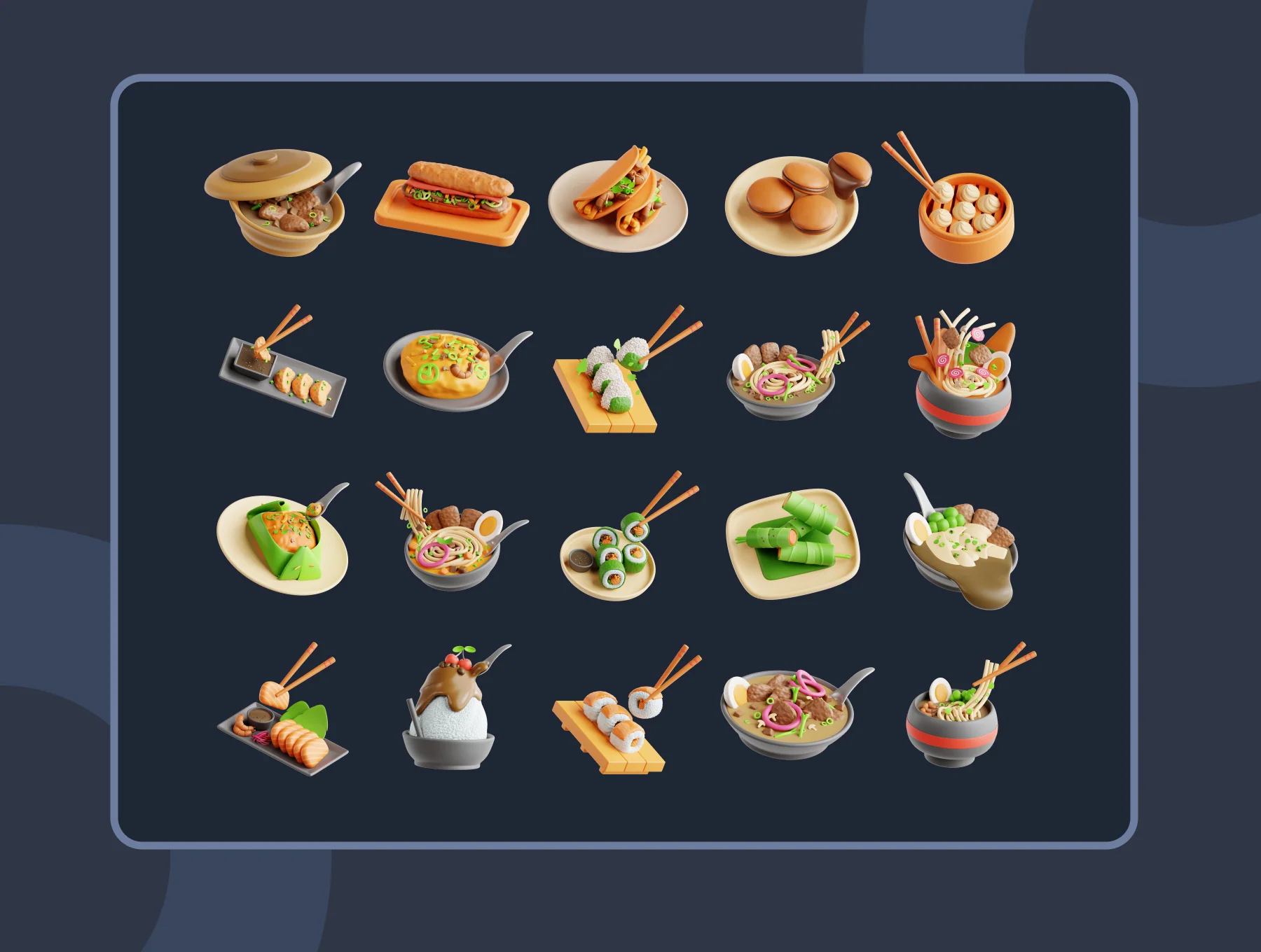 3D Asian Food 8