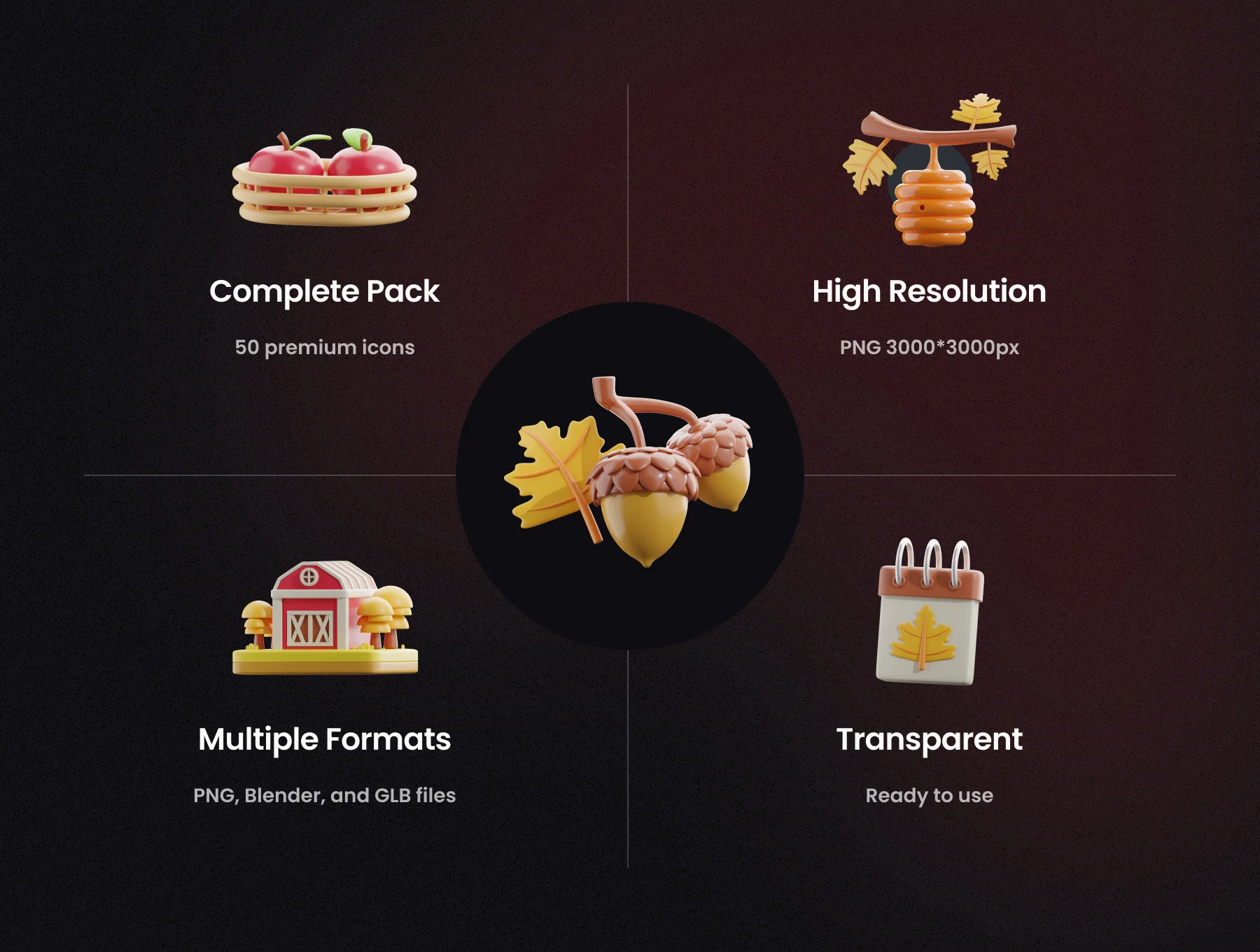3D Autumn Icons 2