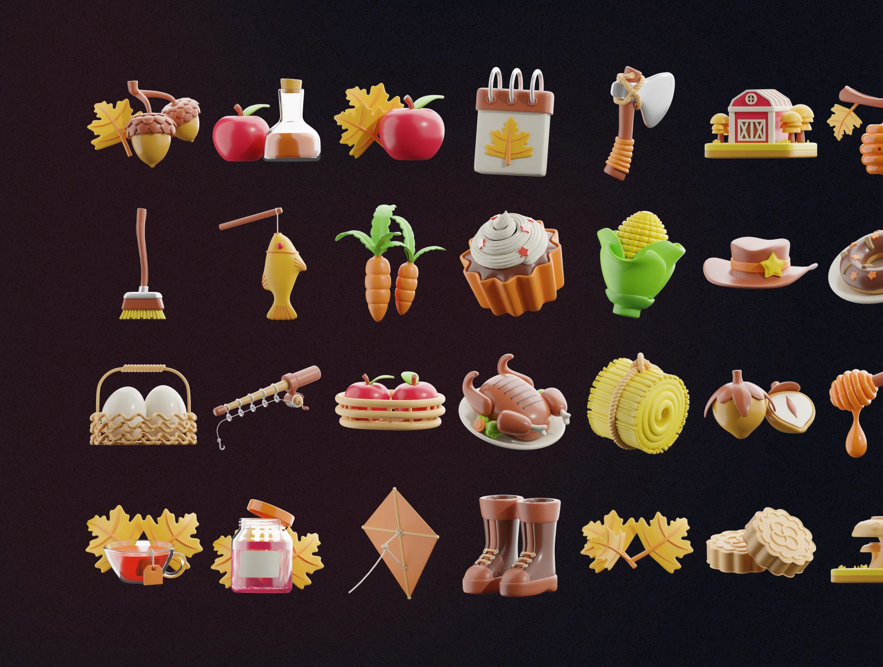 3D Autumn Icons 5