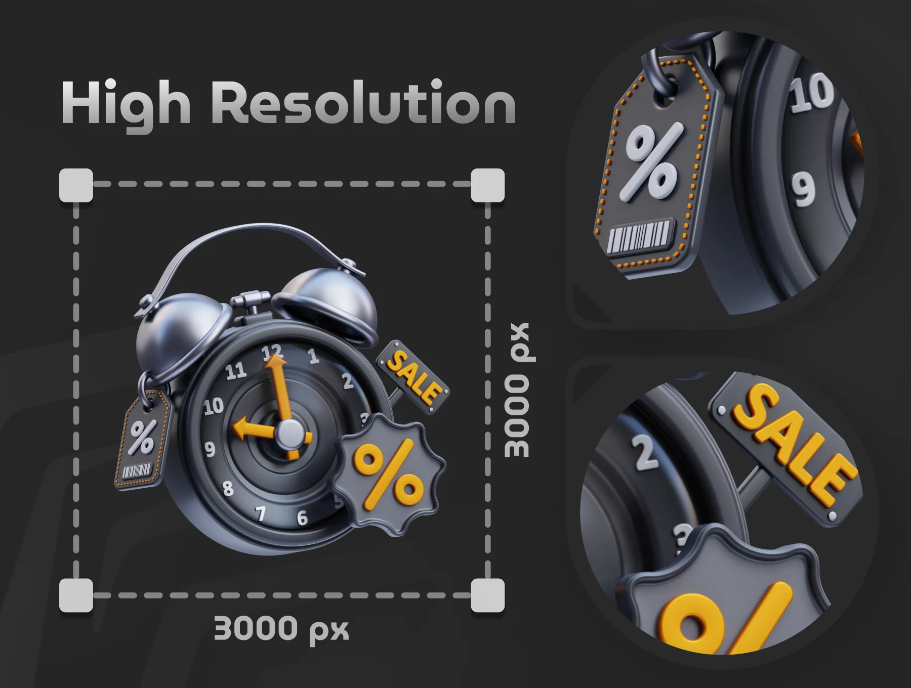 3D Black Friday Icon Set 4