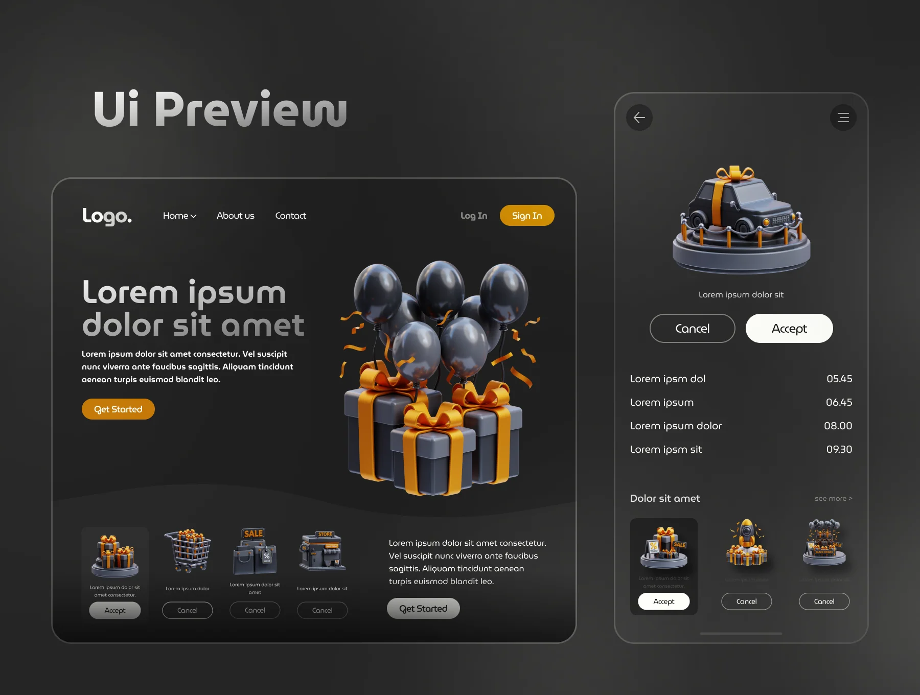 3D Black Friday Icon Set 5