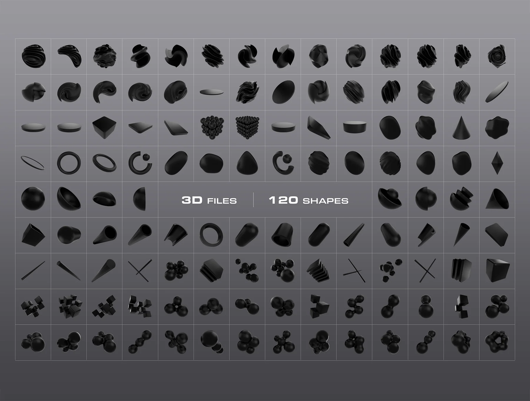 3D Black Shapes Collection