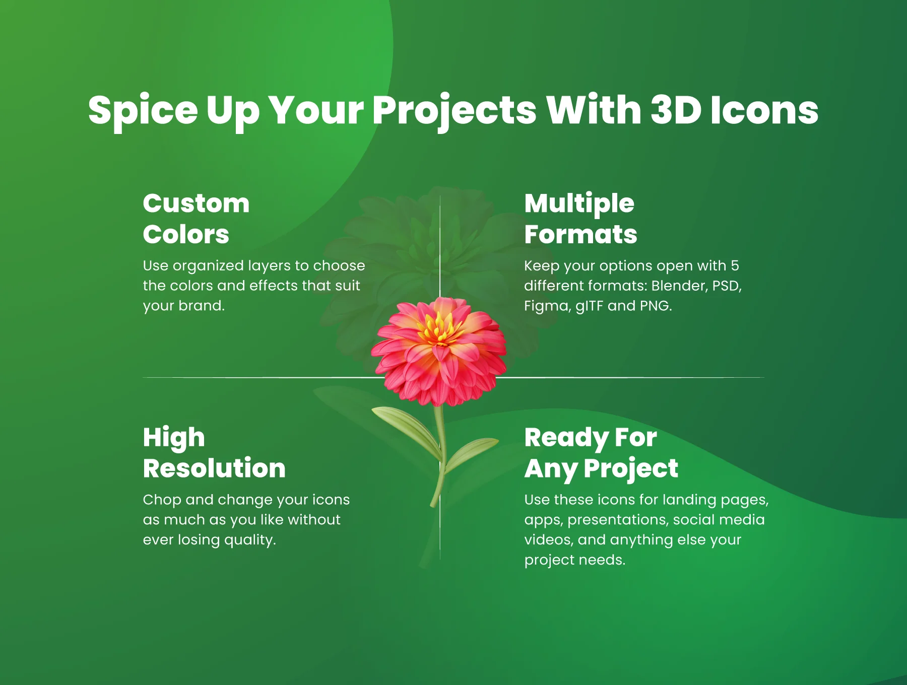 3D Blossom Icons 3