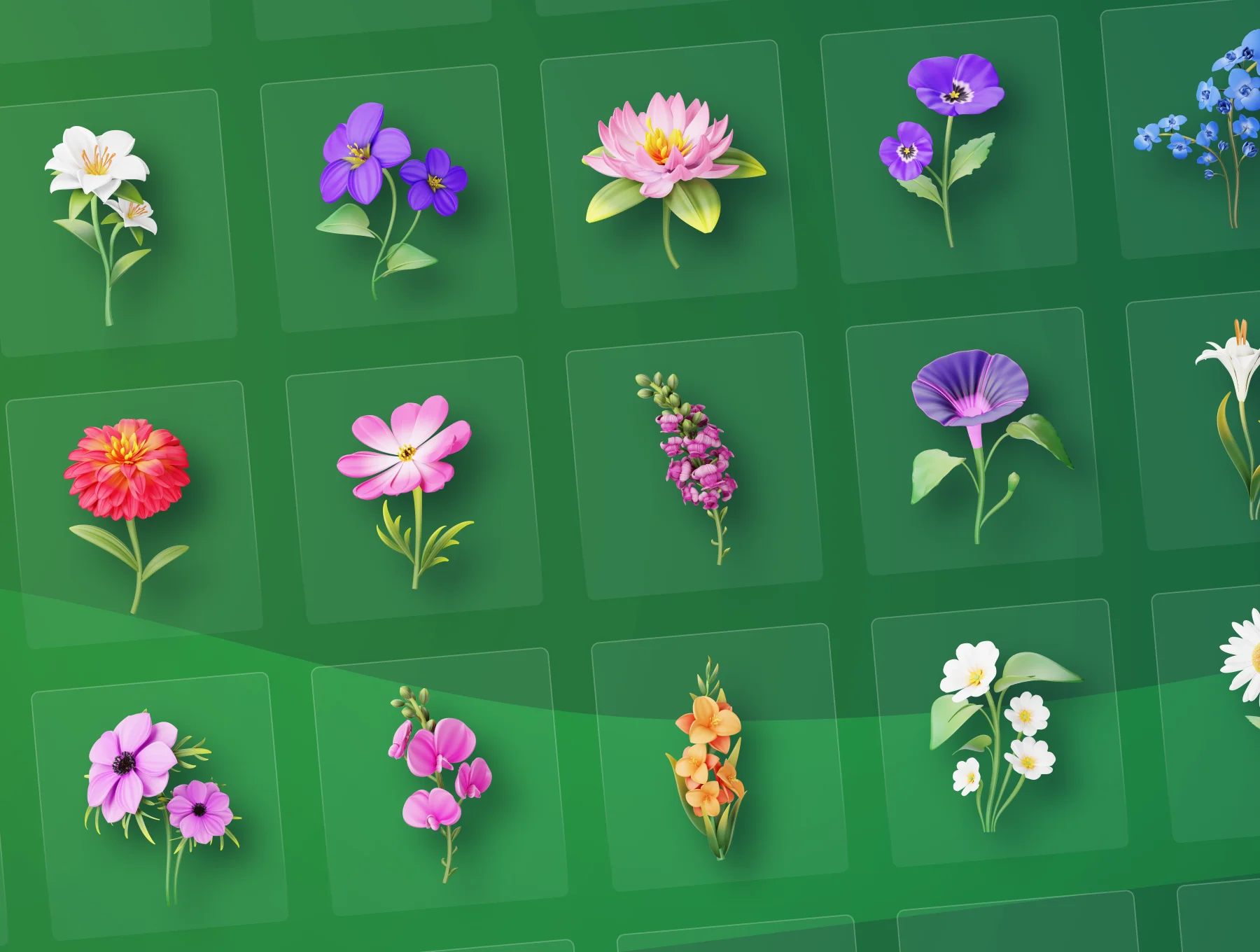 3D Blossom Icons 8