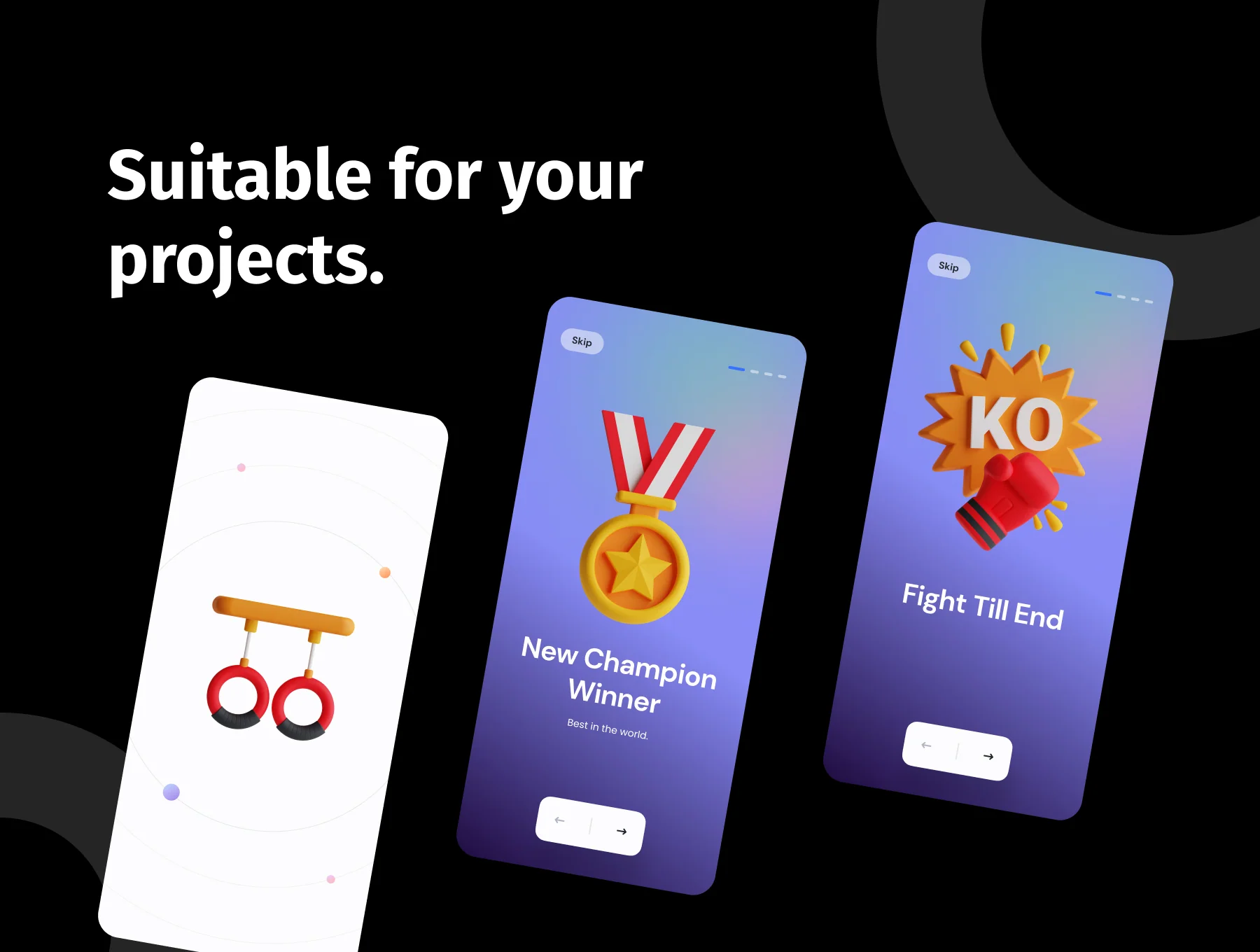 3D Boxing Icon Set 4